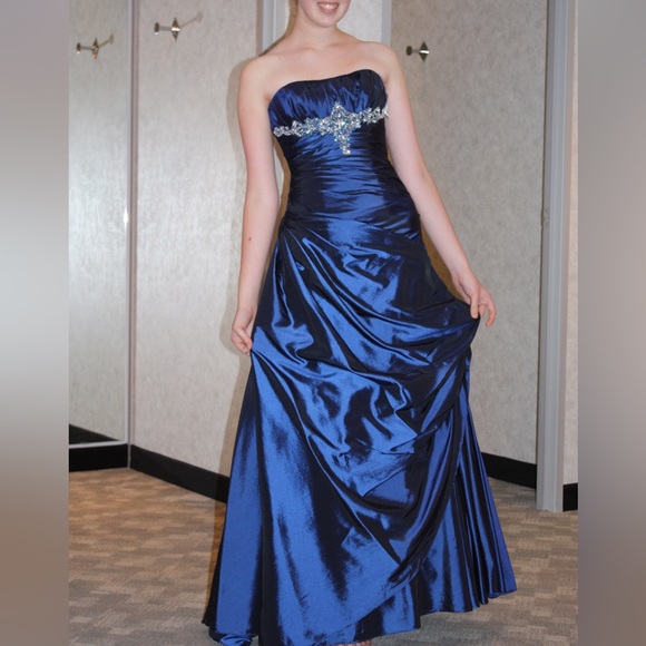 TALL Blue Prom Dress - Picture 3 of 5